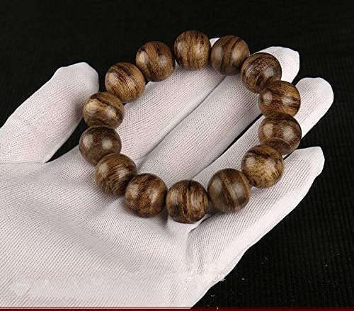 GLW Sri Lanka Genuine Natural Wild Agarwood Aloewood 15mm Malas Prayer Beads #4945