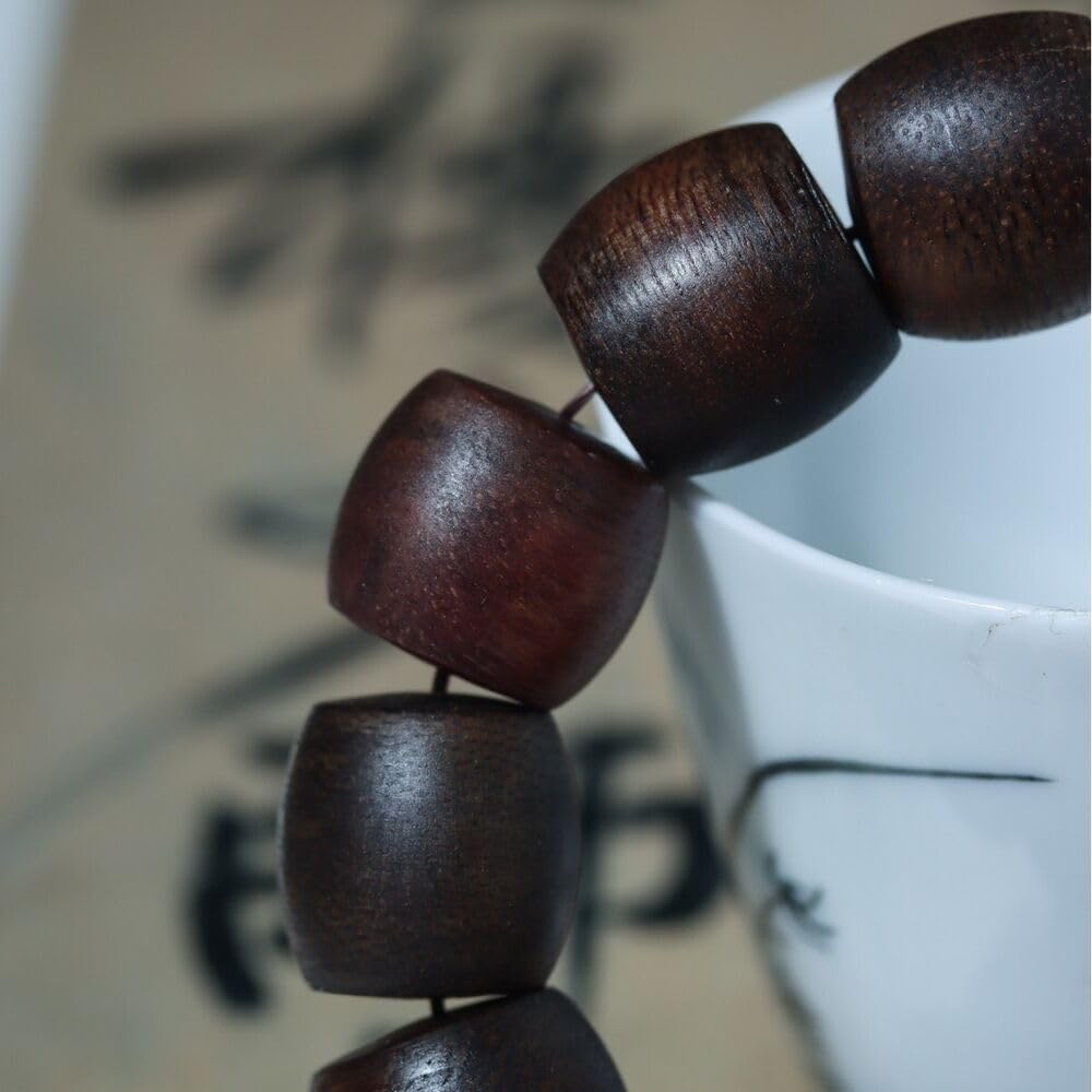 Agarwood 14mmx15pcs Fusen Red Earth Agarwood Skewers Submerged Grade Buddha Beads Rosary