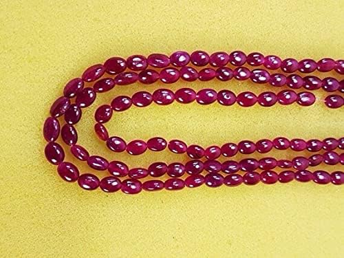 Ruby Glassfilled Smooth Oval Beads 6 x 4-10 x 8 MM Size 8 Inches Strand Smooth Beads