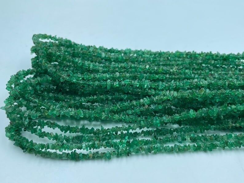 AAA+ Natural Zambian Emerald Rough Uncut Beads 3-3.5 mm Raw Beads Emerald Beads Uncut Emerald Chips Beads Emerald Rough Beads