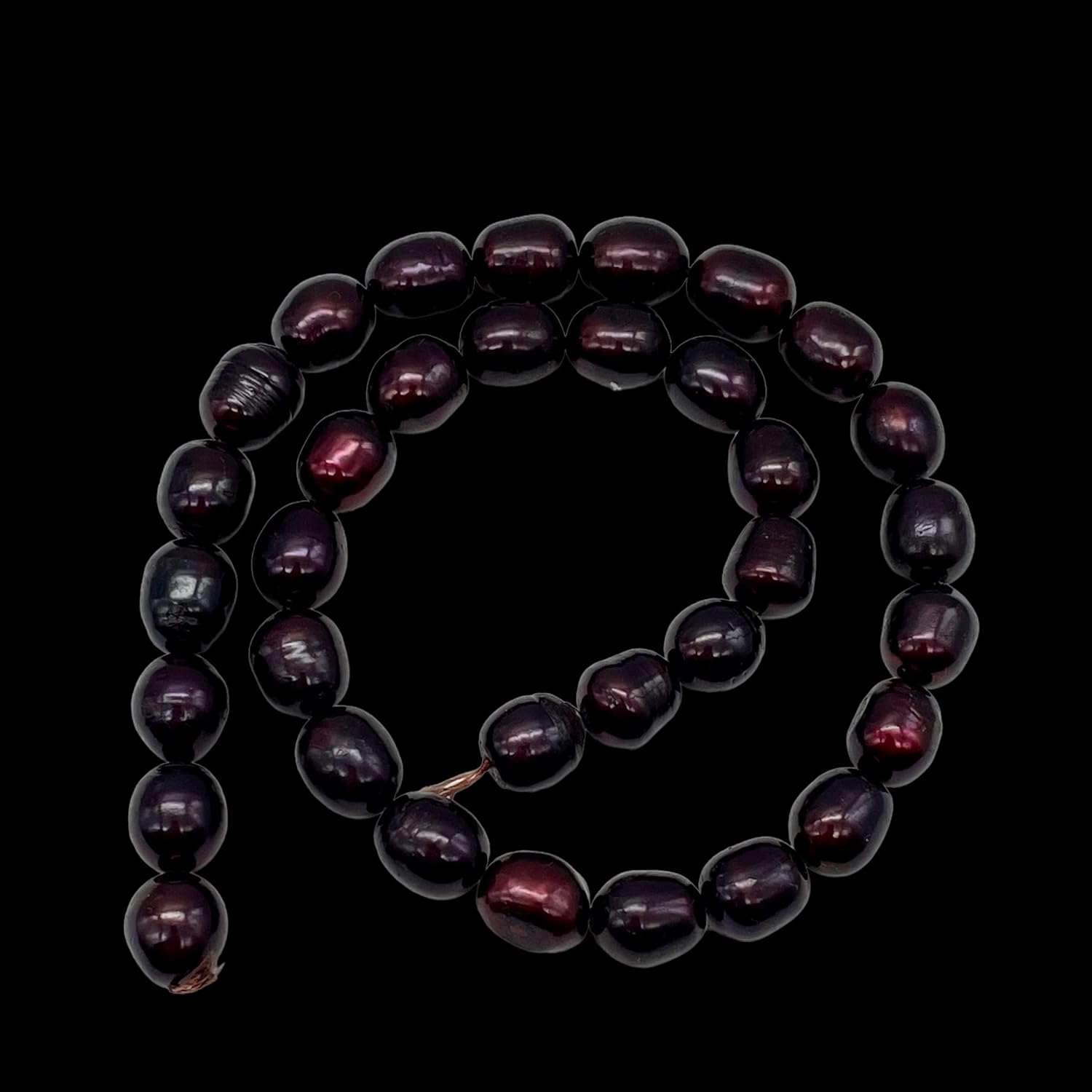 Stunning Black Cherry Freshwater 11x10 to 13x10mm Pearl Strand 109446 for Jewelry Making