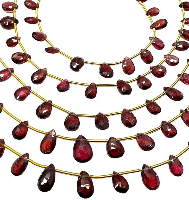 8 inches 1 Strand Natural Garnet 17 Pieces Beads Size 5x7-7x9mm Shape Pear Cut Faceted Making, Beading & Craft Supplies CHIK-STRD-76584