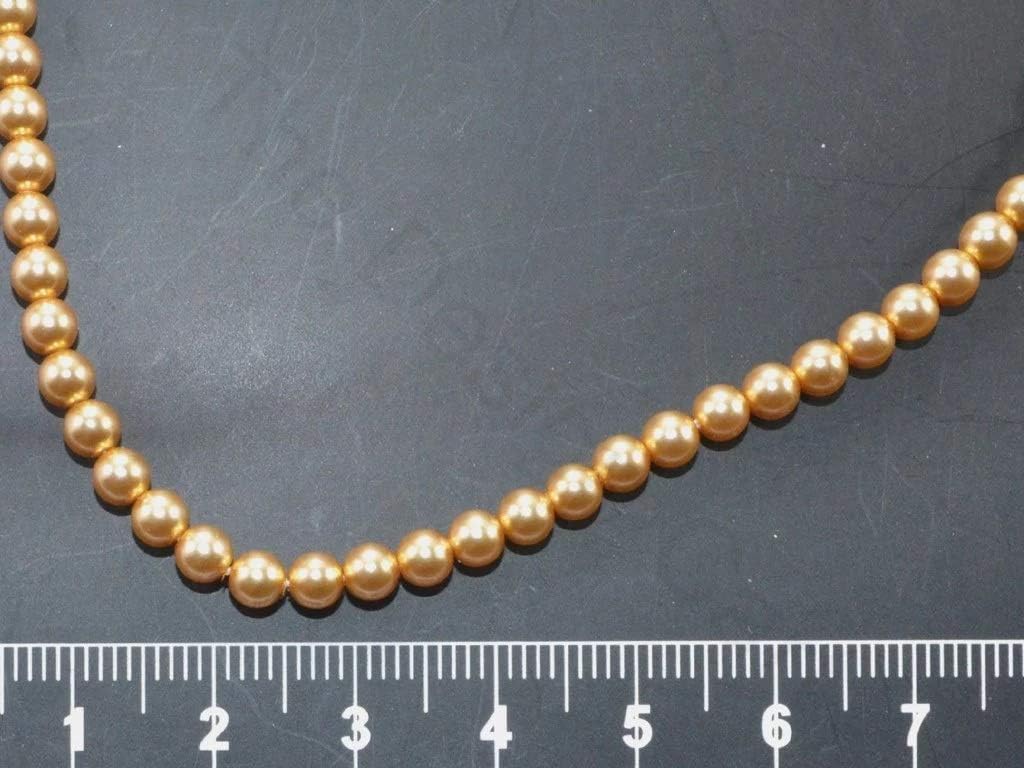 The Design Cart 4MM Preciosa Golden Glass Pearl Beads for Jewelry Making, Beading, Art and Craft Embellishments (500 Pieces)