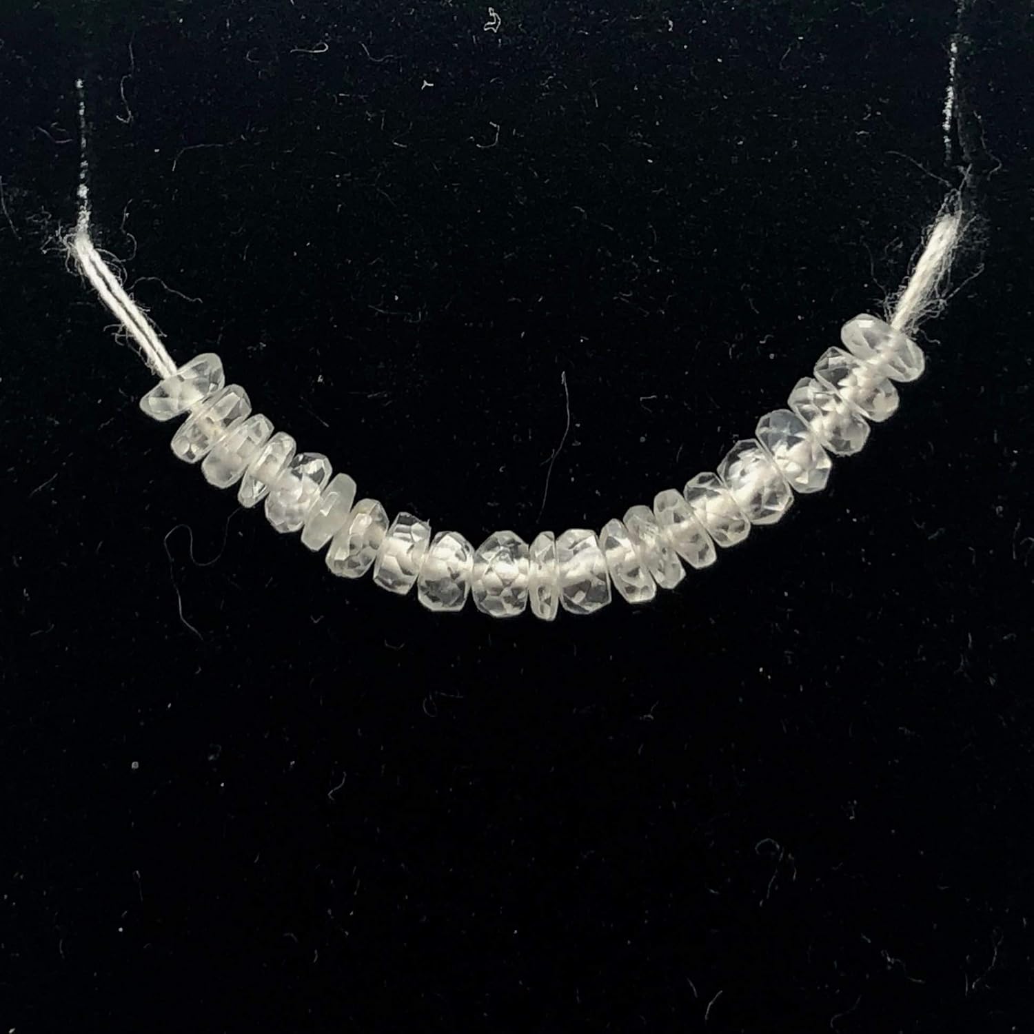 Dazzle 17cts White Sapphire Faceted 8 inch Bead Strand | 2.5x1.5-2x1mm | 3294HS for Jewelry Making