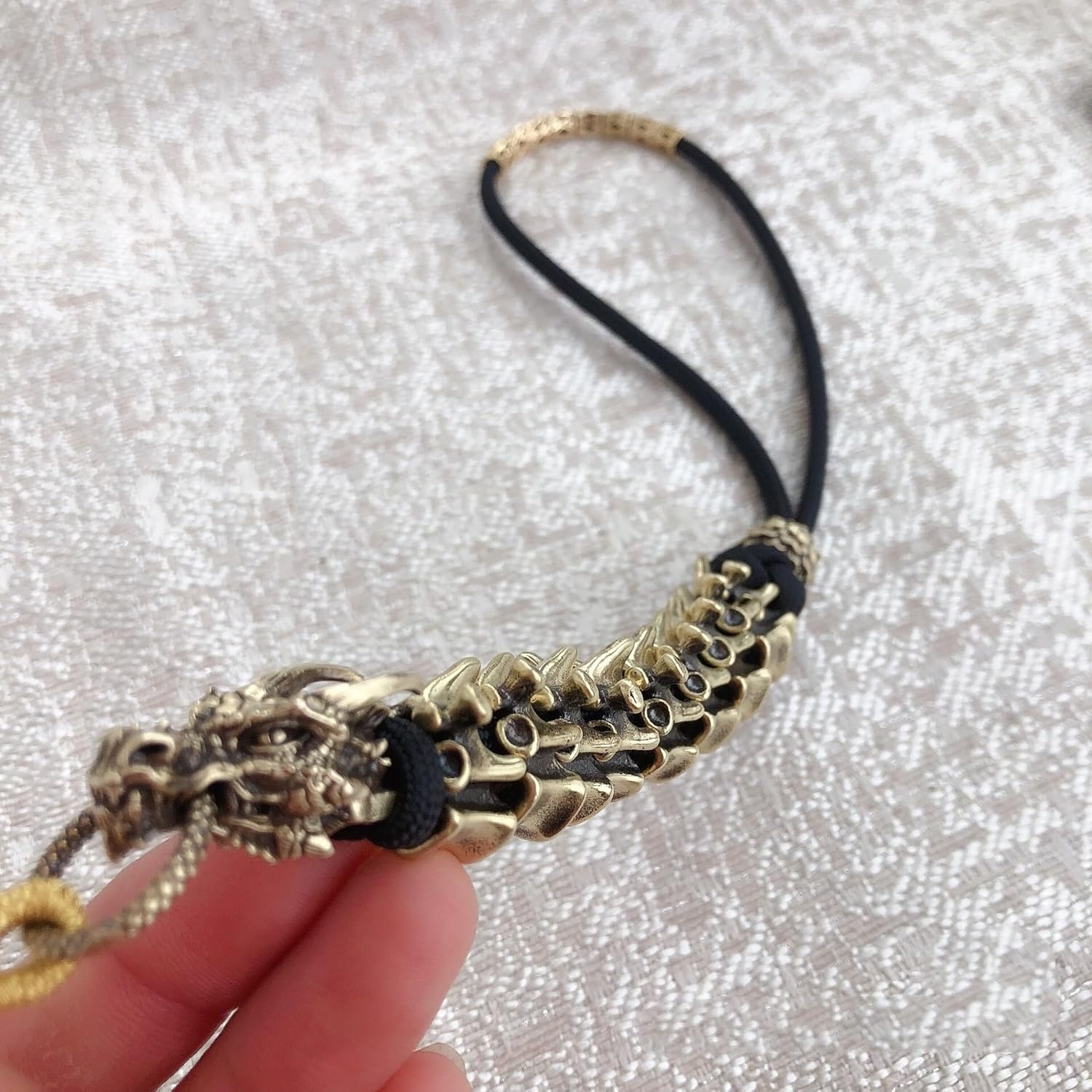 Brass 9 Joints Dragon Head Braided Rope EDC Bead DIY keychain Paracord Keychain Bead,Lanyard Bead,Brass Charms