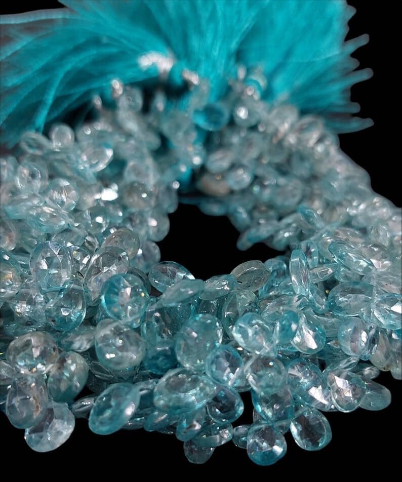 Natural Zircon Pear Faceted Beads 4X7-6X8 Mm 8 inch Long String Jewelry Making Gemstone Beads for Necklace Bracelet