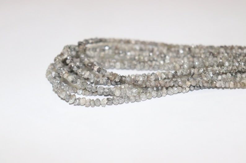 Natural Raw Grey Diamond Uncut Beads 3-4 mm Dark Grey Diamond Beads Raw Diamond Beads Diamond Beads Uncut Diamond Beads