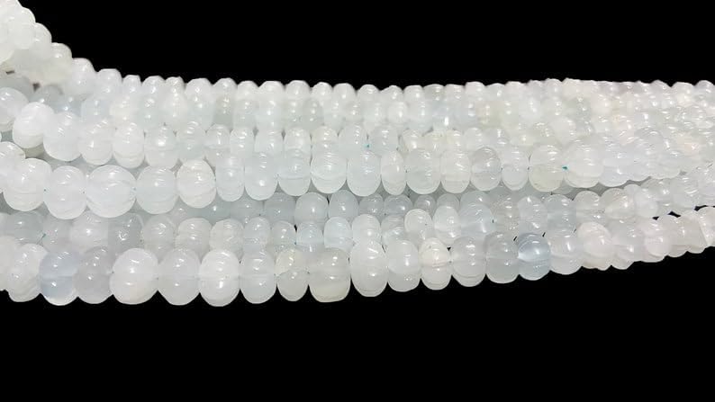 Natural Aquamarine Melon Smooth Beads 6-10MM 16 inches long string jewelry making gemstone beads for necklace bracelet