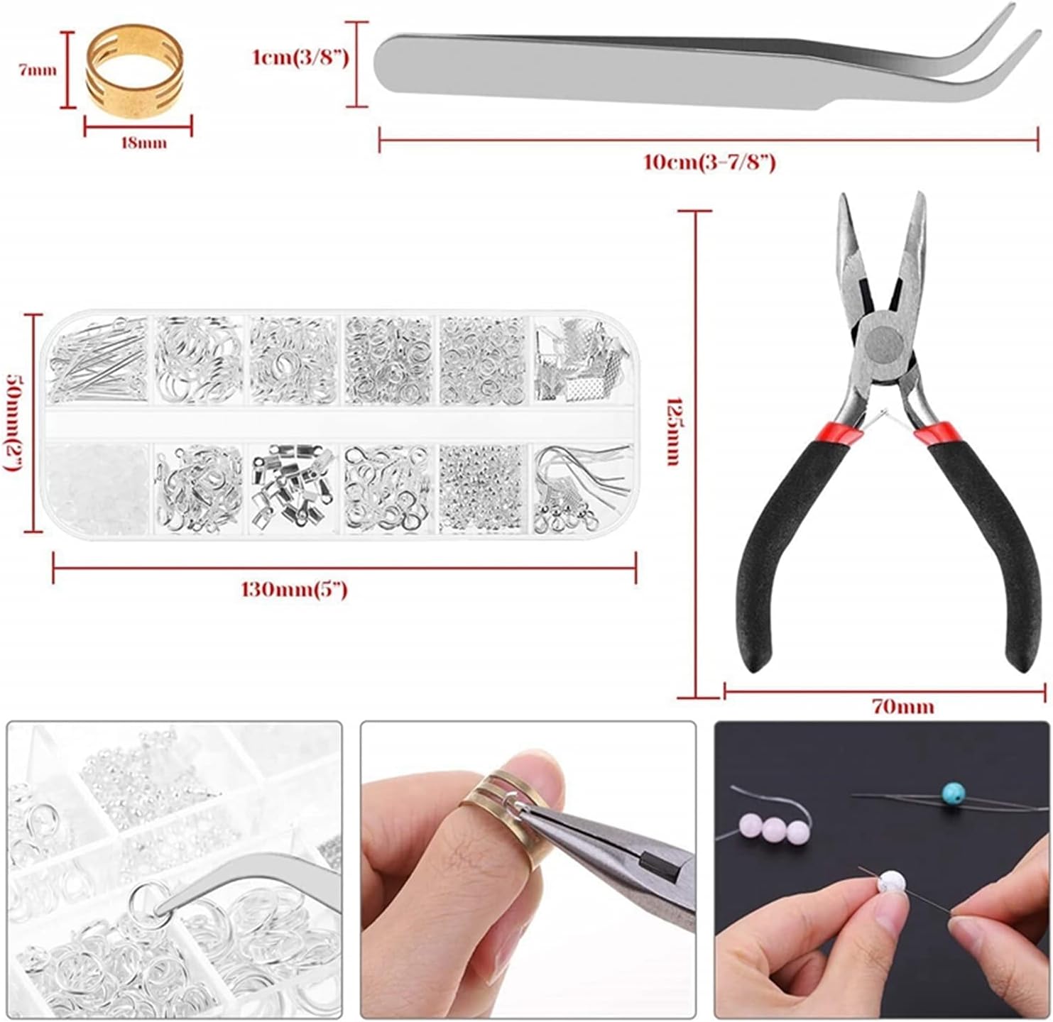 Jewelry Findings Set Jewelry Making Kit Jewelry Findings Starter Kit Jewelry Beading Making and Repair Tools Kit Repair Tool kit