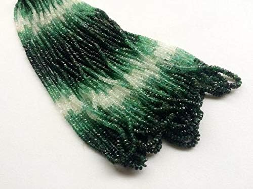 1 Strand Natural Shaded Emerald Faceted Rondelle Beads, Emerald Necklace, Original Emerald, 3-3.5mm, 16 Inch Code-HIGH-18260