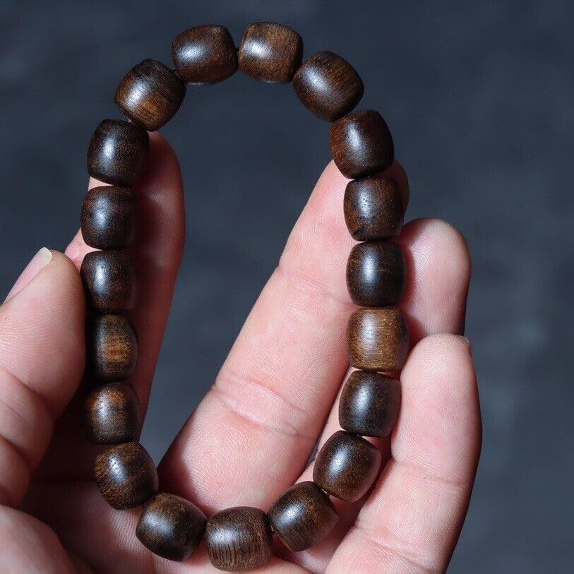 Agarwood 10mm*19pcs Fusen Red Agarwood Drum Beads Nine Points Sunken Grade Buddha Beads