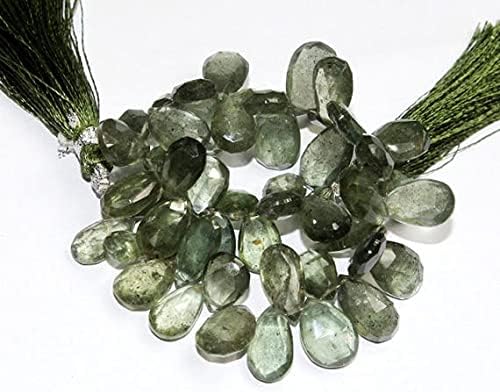 7 inch Strand of Natural Aquamarine 7x10-9x16mm pear Faceted briolette Beads for DIY Jewelry Making. |BRIO_00677