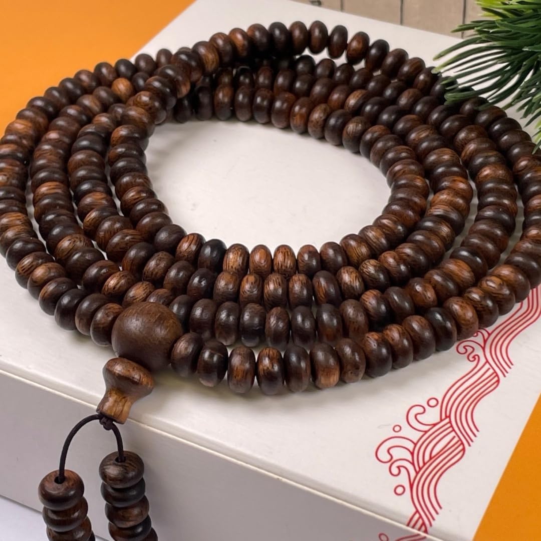 Vietnamese Nha Trang agarwood Abacus Beads and Prayer Beads, Each Piece 5mm*216 Pieces, Dense, Sweet, Cool and Water-Sinking Grade