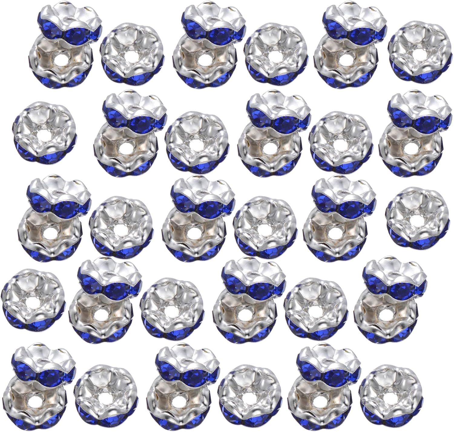 2000Pcs Multicolor Rhinestones Rondelle Spacer Beads Colorful Rhinestones Beads Suitable for Jewelry and Beadable