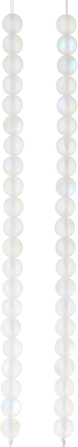 Bead Landing White Opal Glass Round Beads, 6mm, 12 Pack