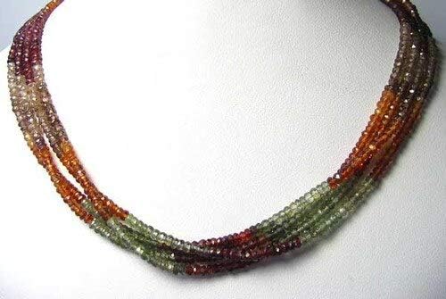 Fancy Natural Autumn Sapphire Faceted Bead Strand109922 for Jewelry Making