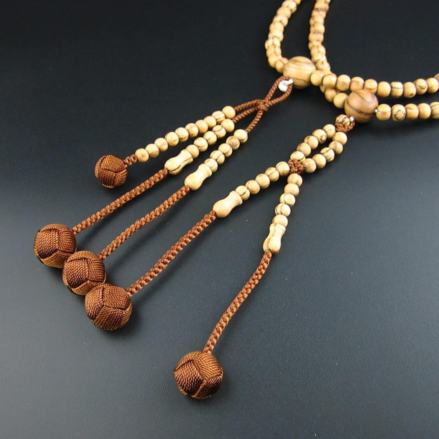 Lined Wood Beads Japanese Soka Gakkai SGI Juzu Nichiren Buddhism Prayer Beads