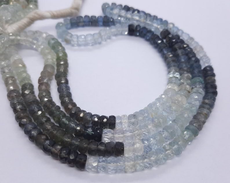 Natural Moss Aquamarine rondella faceted Beads 6 MM 16 inch long string jewelry making gemstone beads for necklace bracelet