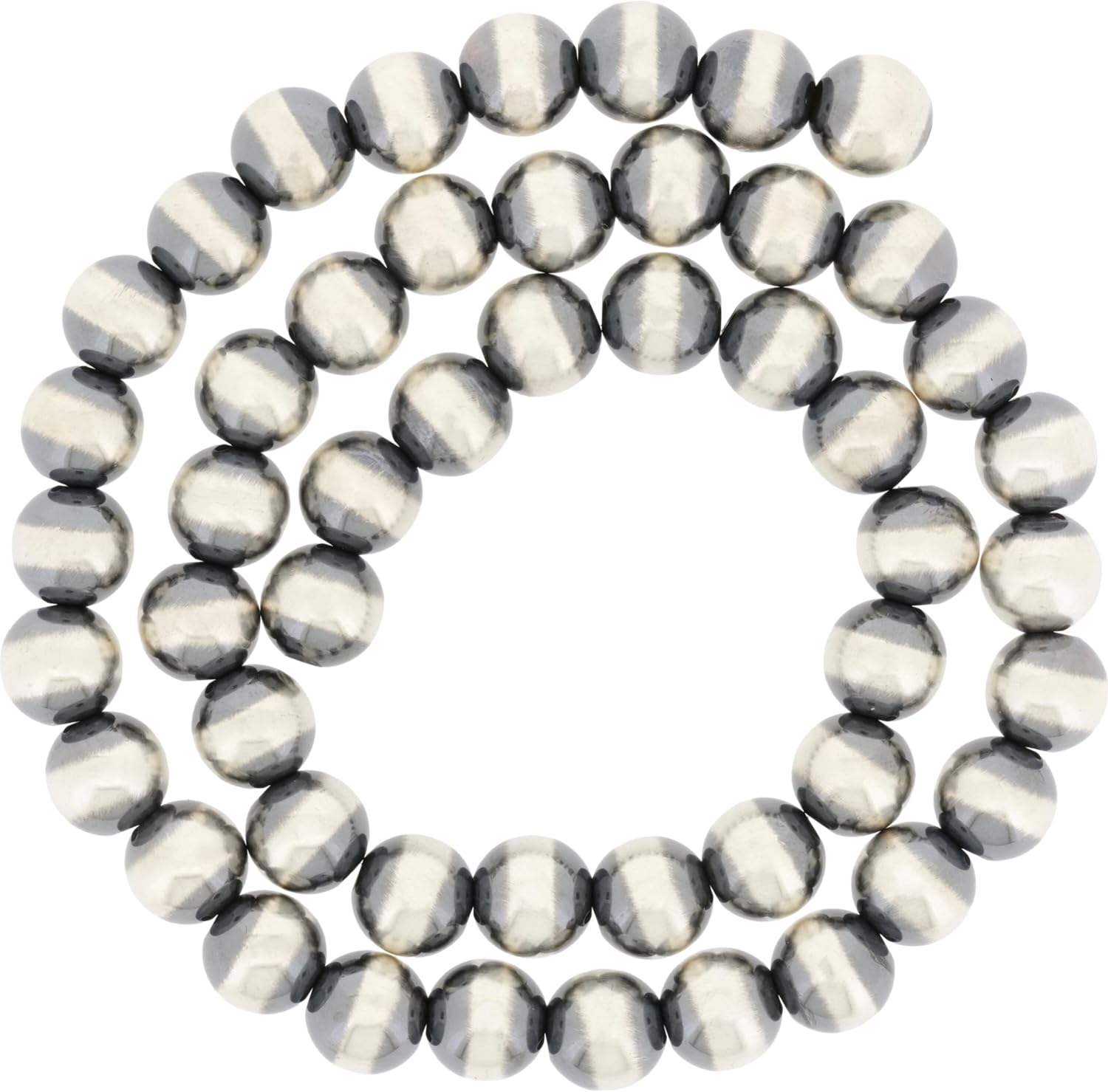 50pc Jewelry Making Sterling Silver 8mm Navajo Bead - 2.2mm Hole