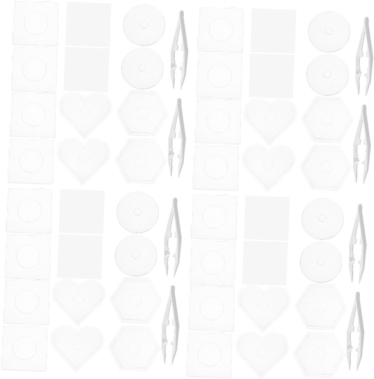 LALAFINA 4sets Large Fuse Beads Boards Plastic Pegboards Craft Beads Board Beading DIY Supplies