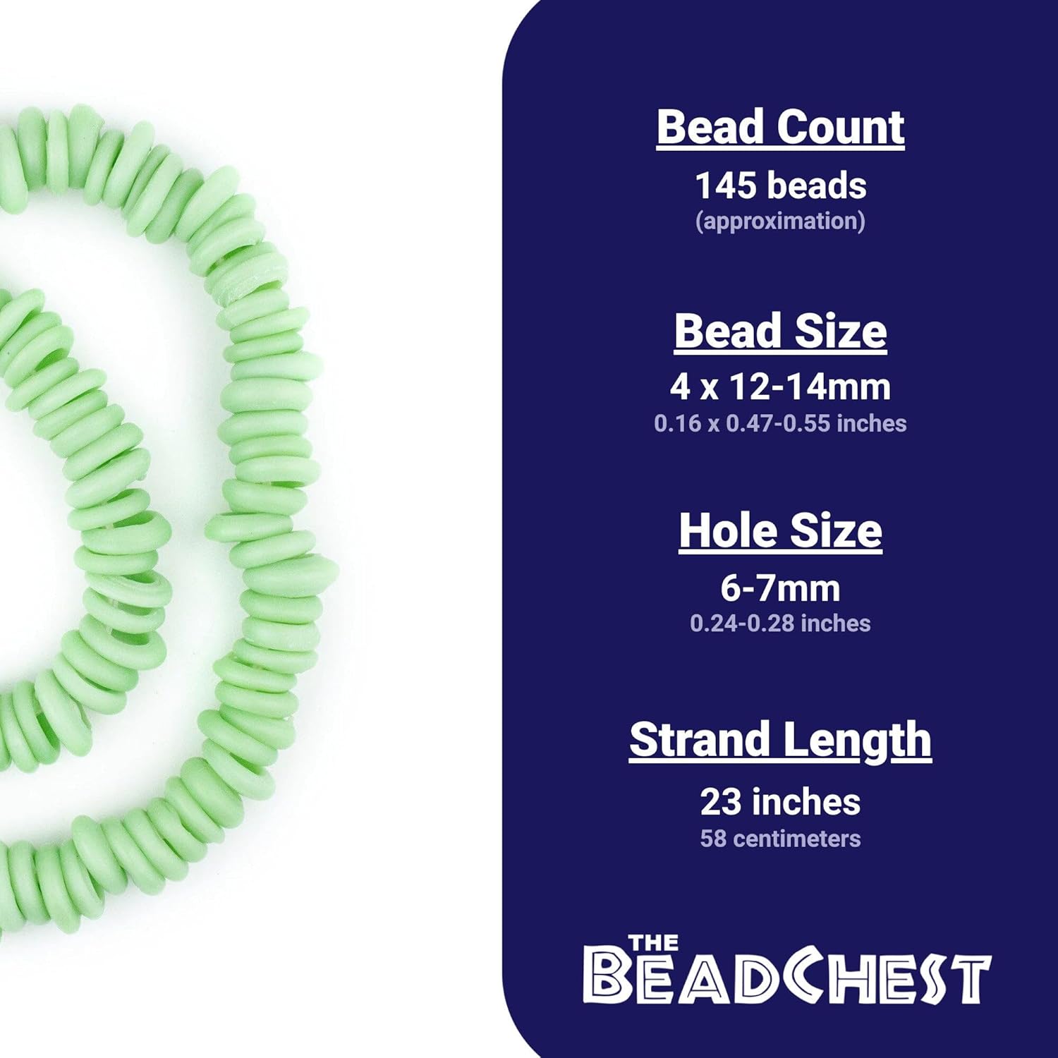 The Bead Chest Pistachio Green Annular Wound Dogon Beads (14mm)