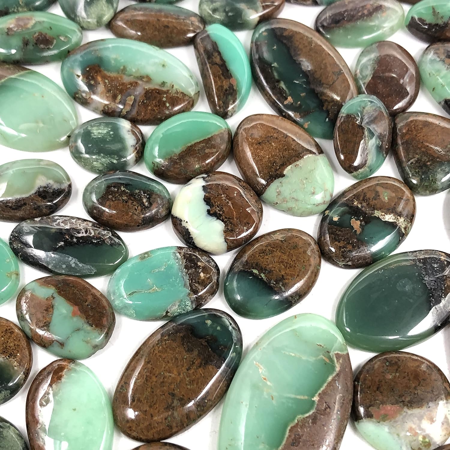 Natural BIO CHRYSOPRASE Gemstone Loose Cabochon Lot For Jewelry Making, Loose Gemstone For Ring, Earring & Pendant Necklace, Jewelry Making Cabochons, Healing Gemstones
