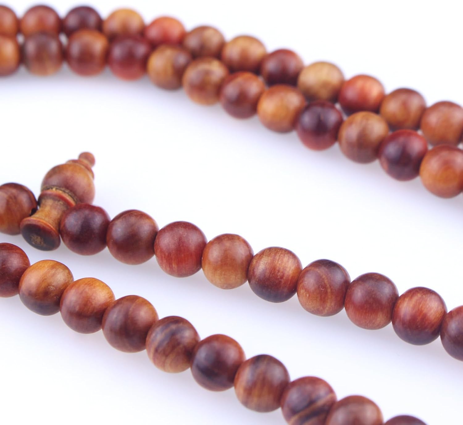 Muslims Islamic Dhikr 99 Tasbeeh Tasbih Prayer Beads, Brown Wood Beads with Tassel