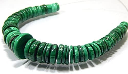 Malachite Smooth Tyre Beads Wheel Shape 6x14.5.mm 7