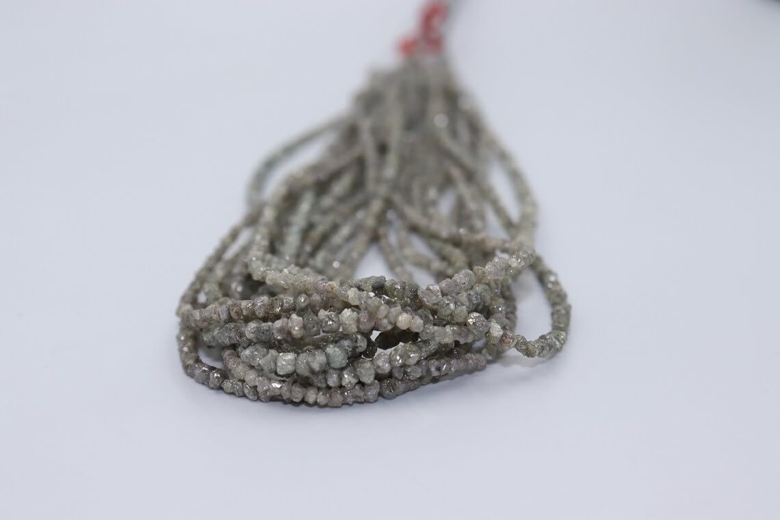 Grey Diamond Raw UNCUTS Rough Diamond Beads Natural Diamond Strands Diamond Beads Grey Diamond Raw Beads Conflict Free Diamond Beads (25 Strands)
