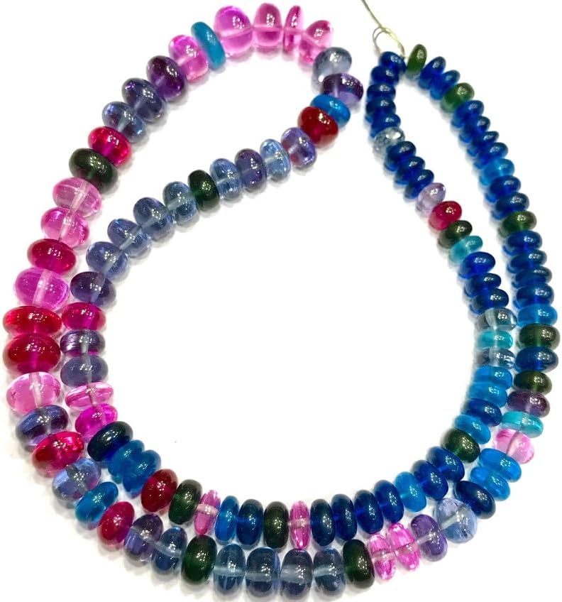 Natural MULTI BLUE SAPPHIRE roundelle smooth Beads 7mm to 10mm 22 inch long string jewelry making gemstone beads for necklace bracelet