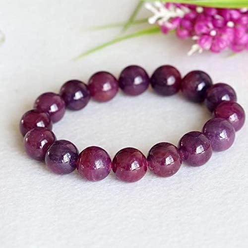 1 Strands Natural Purple Red South Africa Ruby Stretch Bracelet Round Big Beads 13mm 04378 Code-HIGH-23358