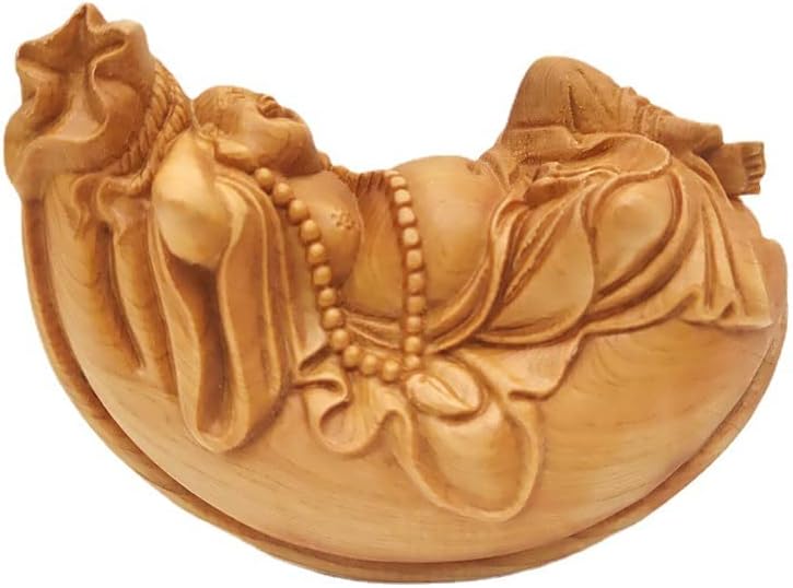 崖柏摇布袋弥勒摆件摆饰 客厅装饰工艺品规格11×8×6cm 摆饰(崖柏摇布袋弥勒摆件)