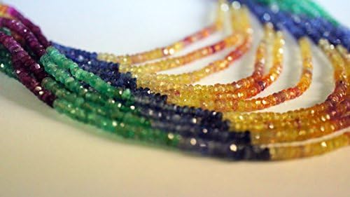 multi sapphire color stone beads rondelle shape, 2.5-3 mm natural 1 strand.