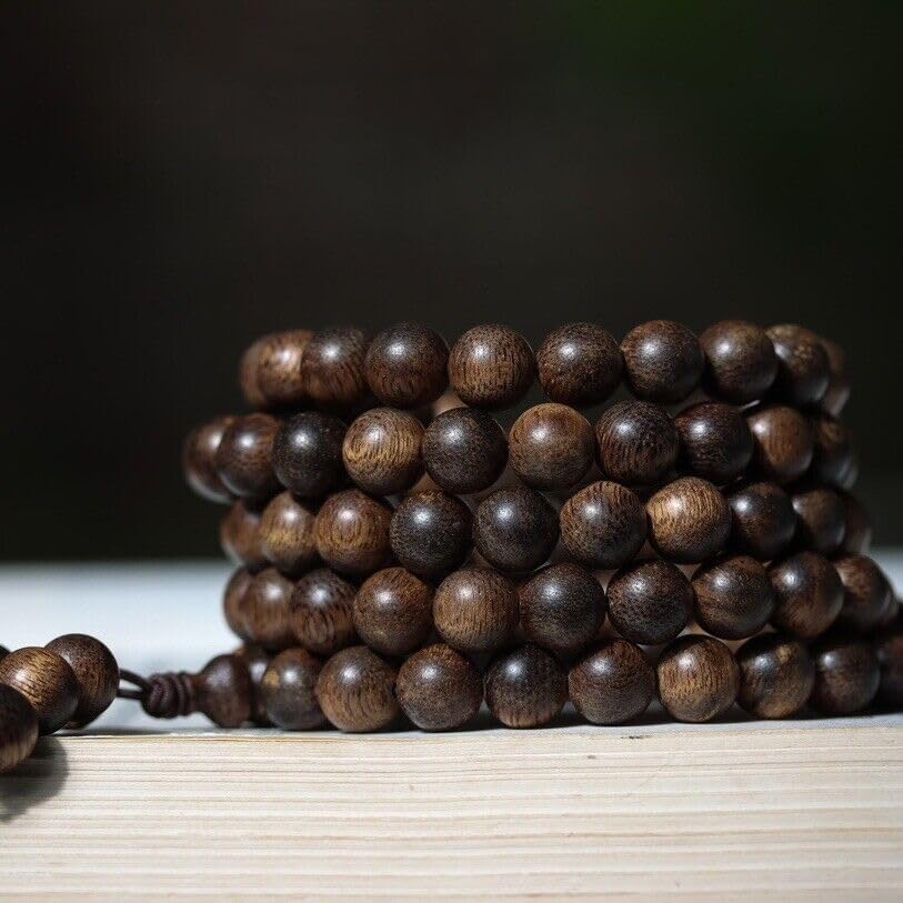 Agarwood Brunei Agarwood Old Material 8mm Round Beads Strings Buddha Beads Rosary Beads