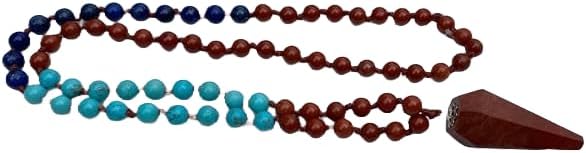 Natural Poppy Jasper, Turquoise, Lapis Lazuli 6mm 108 Mala Beads, Spiritual, Meditation Beads, Reiki, Japa Mala, Buddhist Prayer Beads, Yoga Bracelet, healing beads LKMALA-RRGU-1973