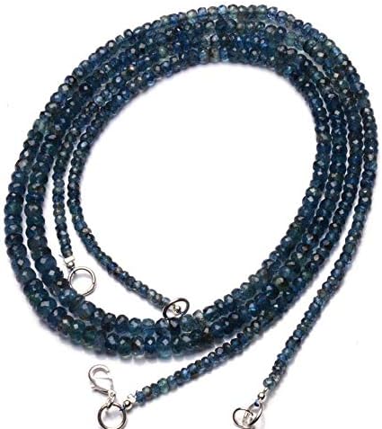 Natural Gemstone Moss Aquamarine Faceted 3 to 5.5MM Size Rondelle Beads Necklace 19 Inch Full Strand Very Rare Gem from Brazil