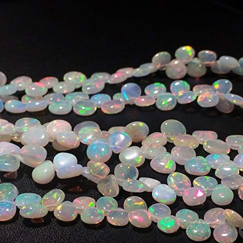 Ethiopian Welo Opal Plain Heart Briolettes, Beautiful Ethiopian Opal Beads, Opal Necklace, 4-7mm, 10 Pcs