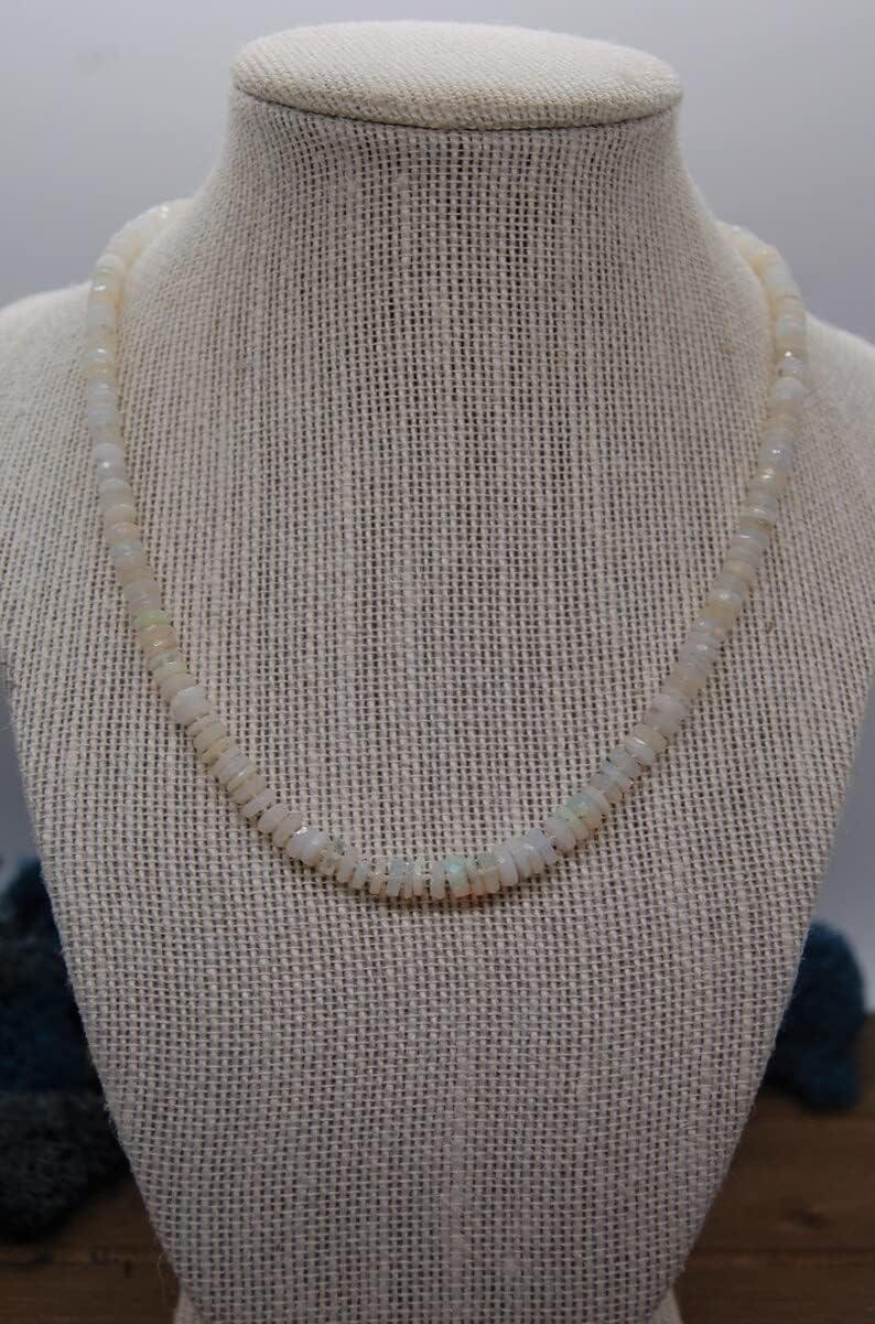 13 inch Strand of Natural gem Ethiopian Opal, 5-7 mm Rondelle Faceted Beads for DIY Jewelry Making. | Beads_03843