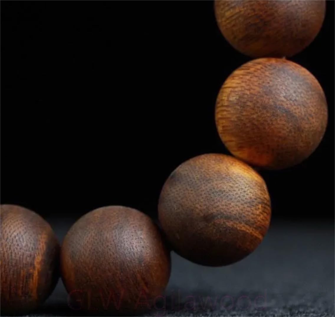 Agarwood 20mm*12 Real Nha Trang Agarwood Bracelet Malas Meditation Agarwood Prayer Beads