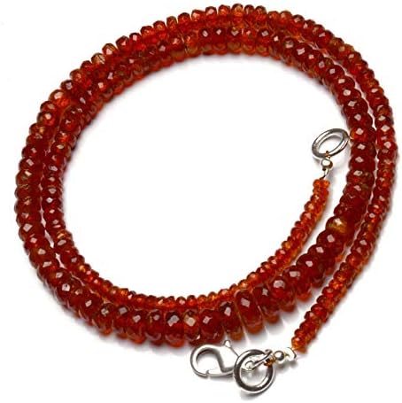 Natural Gemstone Super Quality Tanzania Orange Kyanite 3 to 6MM Faceted Rondelle Beads 16.5 Inch Full Strand Fine Quality Finished Necklace