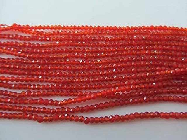 Natural Carnelian 14 Inches Faceted Rondelle Beads lot of 5 Strands Chik-STRD- 91529