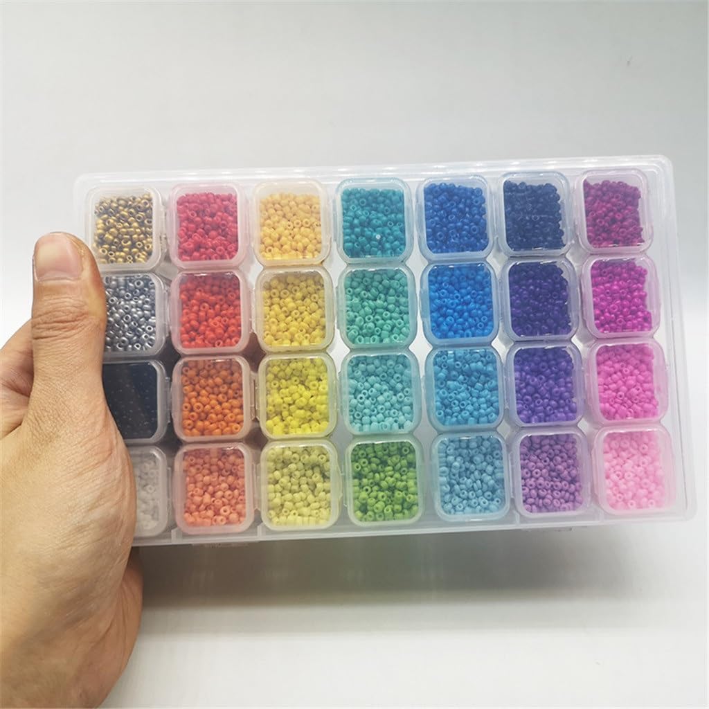 28 Color Glass Rice Beads 2mm Loose Paint Colored Millets Combination Set Accessories
