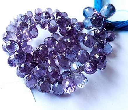 LOVEKUSH LKBEADS Mystic Purple Topaz Gemstone. Semi Precious Gemstone Bead. Faceted Teardrop Briolette, 8mm 9pcs Code-HIGH-67623