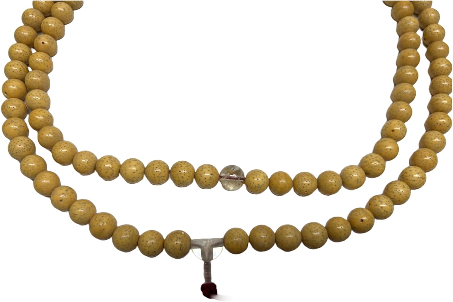 Bodhi Dots Pattern Cream Yellow Color 108 Beads Hand Rosary Praying Chain Aws4689