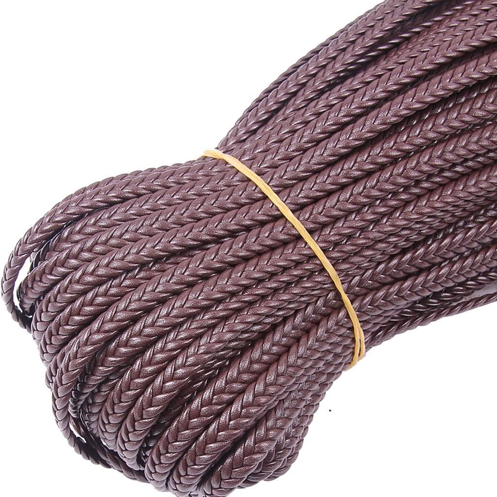 8mm Leather Cord String DIY Necklace Bracelet Making Finding Black Brown Braided PU Rope Jewelry Accessories, 1pcs (Color :, Size 100m)(Brown,100m)