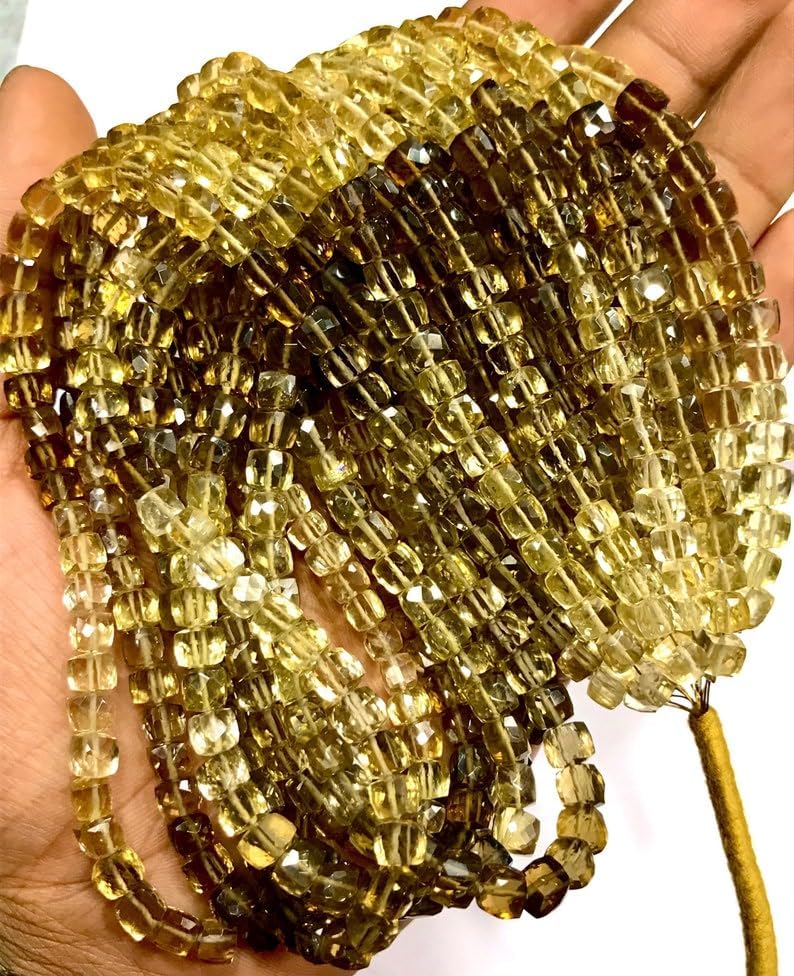 Natural Bear Quartz Shaded Box Faceted Beads 6 MM 18 inch Long String Jewelry Making Gemstone Beads for Necklace Bracelet