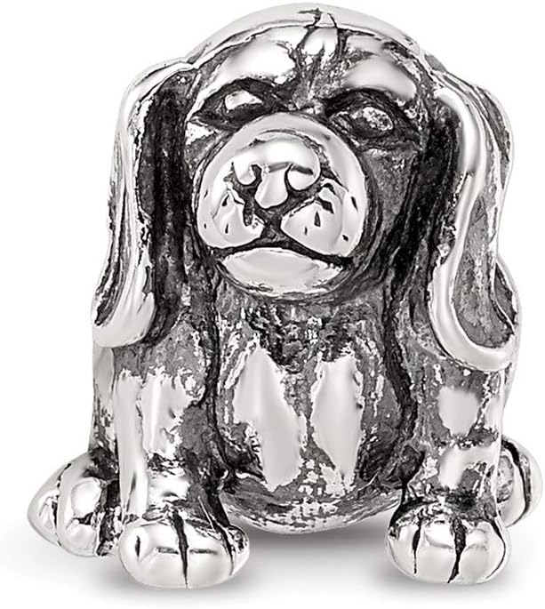 Solid 925 Sterling Silver Reflections Beagle Bead (9.1mm x 10.9mm)