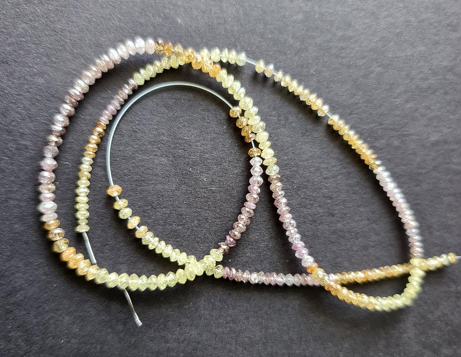 Women's 2-2.5mm Pink/Orange/Yellow Sparkling Faceted Diamond Rondelle Beads, Mix Color Diamond Rondelle Beads For Jewelry - Ppkk19A