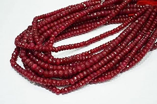 Dyed Ruby Micro Faceted 5.25-6 mm Approx,14 inch lot of 10 Strands CHIK-STRD-95635