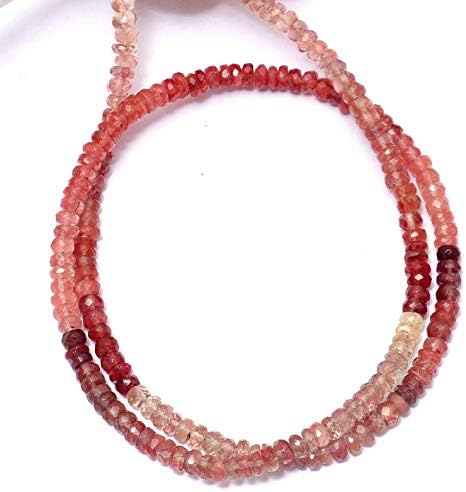 AAA+ Andesine Gemstone 3mm-4mm Faceted Rondelle Beads | Natural Rare Andesine Semi Precious Gemstone Loose Beads for Jewelry | 16inch Strand Pack of 2